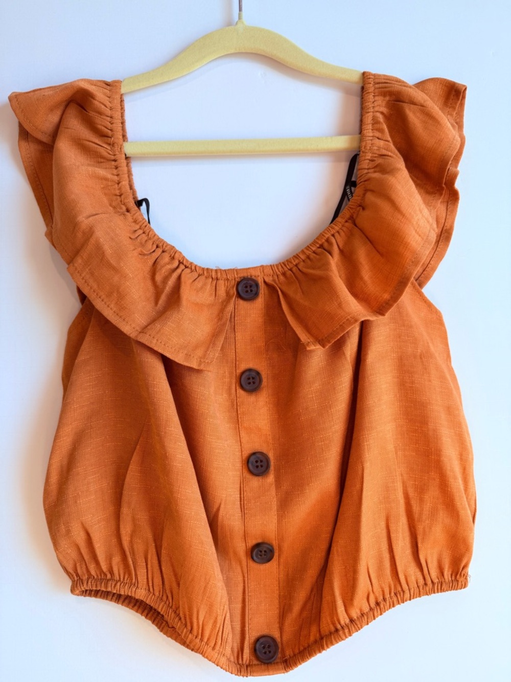 Forever 21 Rust Orange Ruffle Button-Front Camisole